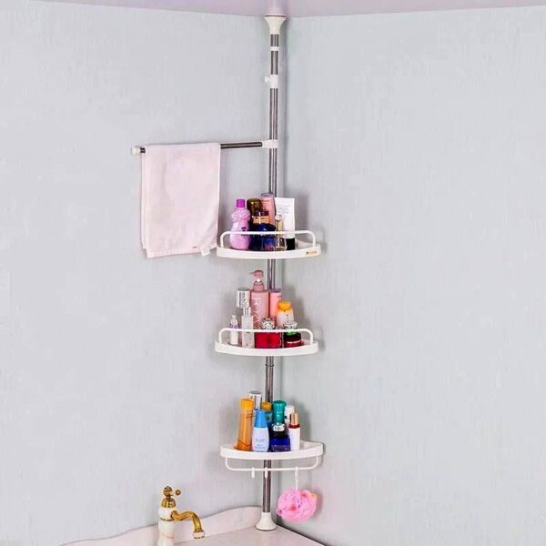 Organizador esquinero multifuncional para baño de 4 niveles