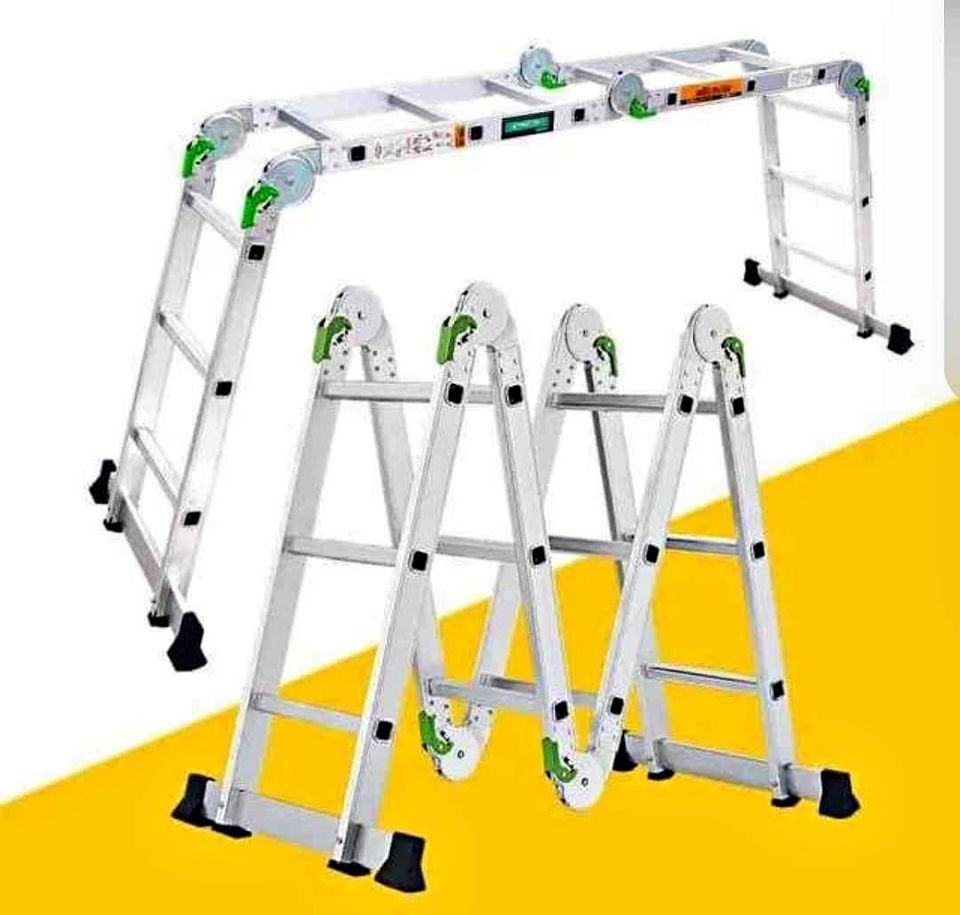 Escalera multifuncional de aluminio de 12 peldaños extendida a 3.60 m