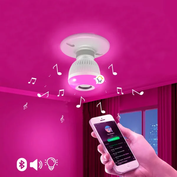 BOMBILLO PARLANTE LED MULTICOLOR + BLUETOOTH