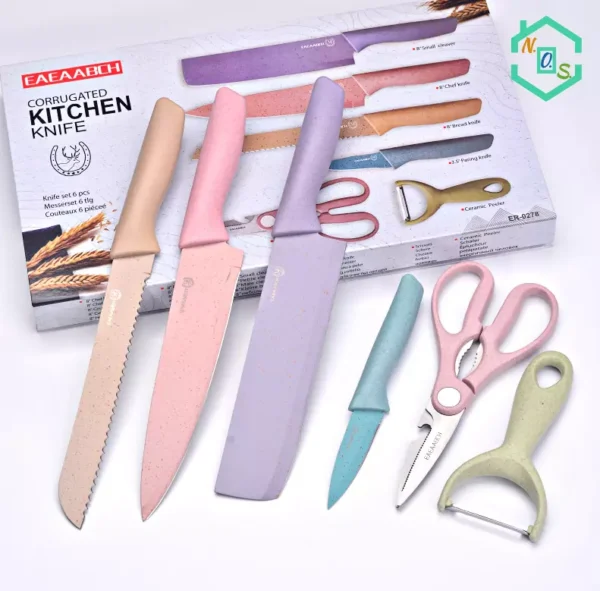 SET DE CUCHILLOS DE 6 PIEZAS ESTILO MARMOL