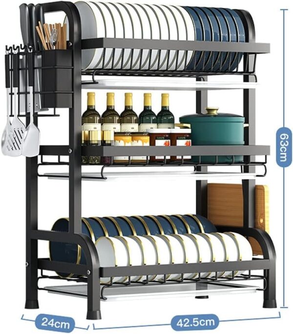 ESCURRIDOR DE PLATOS 3 NIVELES ACERO INOXIDABLE