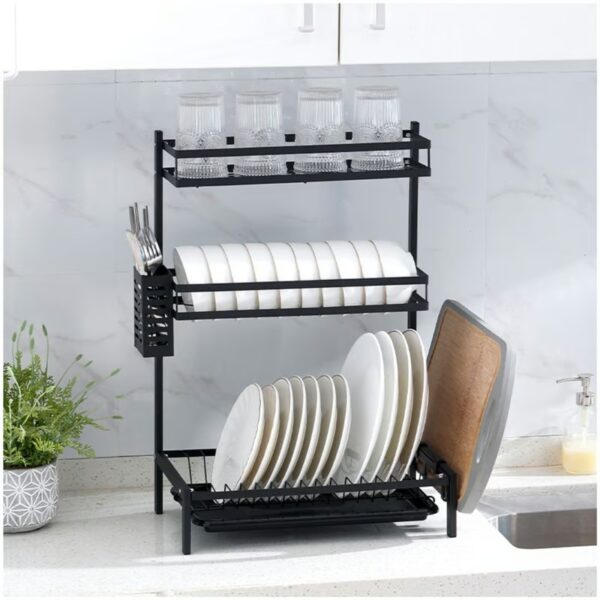 ESCURRIDOR DE PLATOS 3 NIVELES ACERO INOXIDABLE