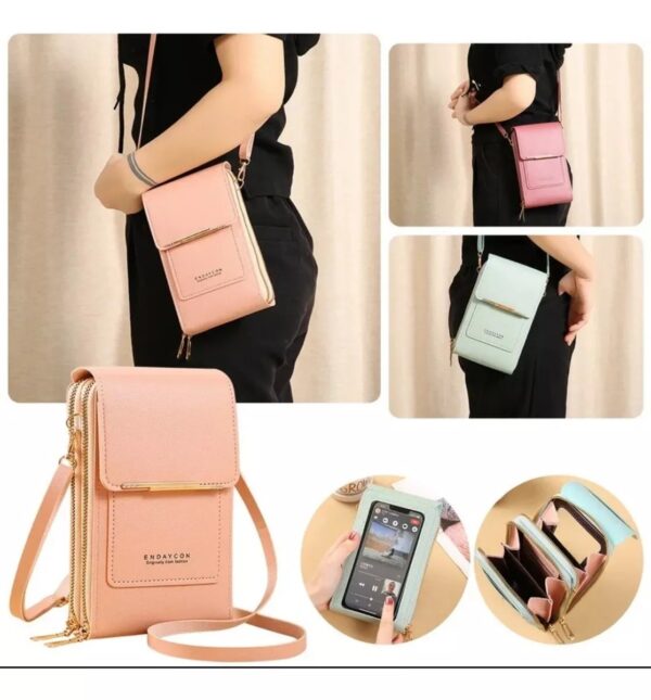 BOLSO BILLETERA PORTA CELULAR CON VISOR TACTIL