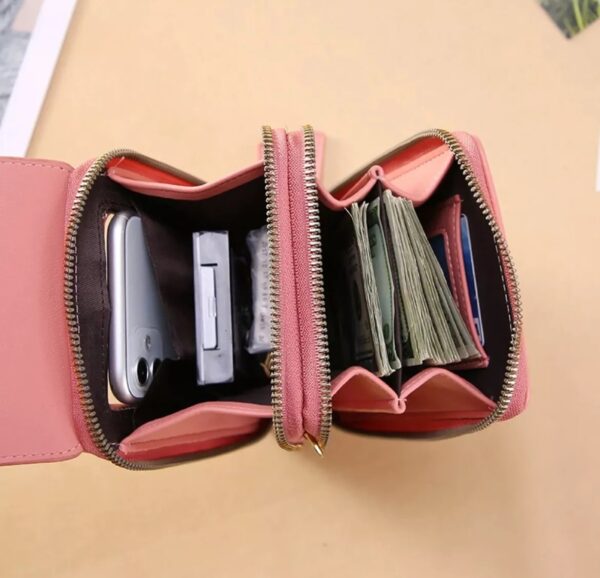 BOLSO BILLETERA PORTA CELULAR CON VISOR TACTIL