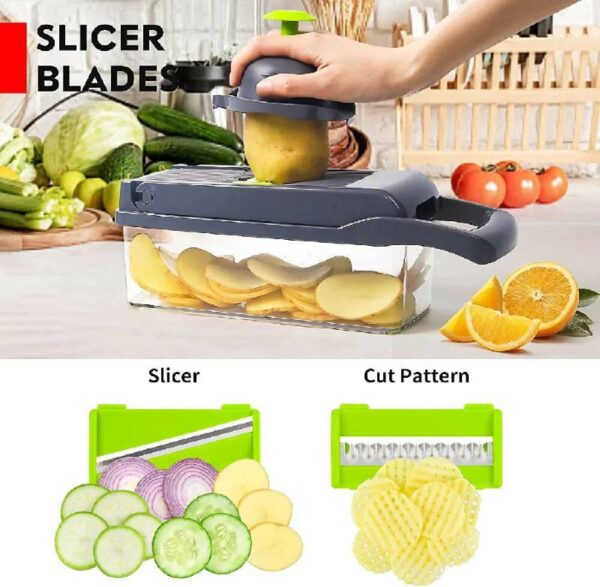 SET RALLADOR, CORTADOR Y PICADOR DE FRUTAS Y VERDURAS 14 PZS