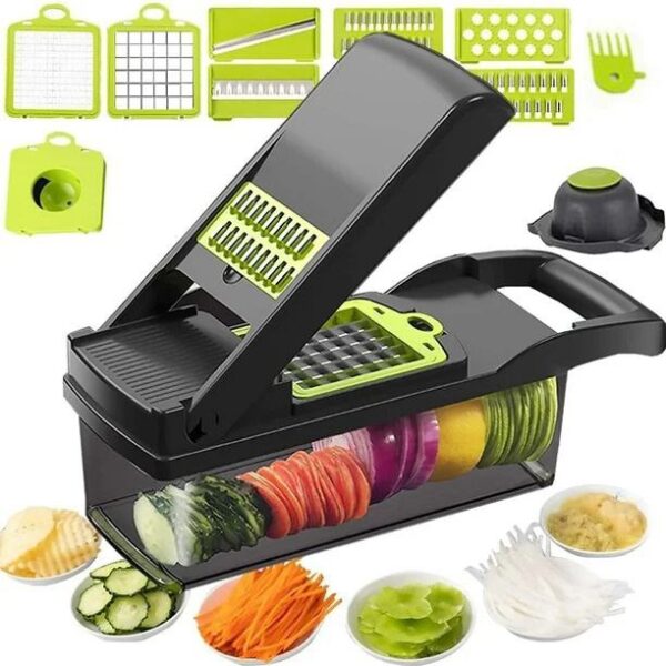 SET RALLADOR, CORTADOR Y PICADOR DE FRUTAS Y VERDURAS 14 PZS