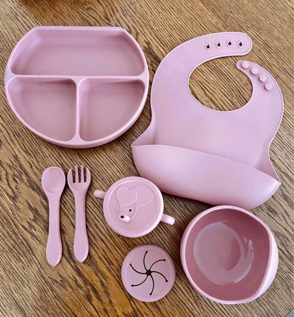 VAJILLA DE SILICONA PARA BEBE X 7 PIEZAS