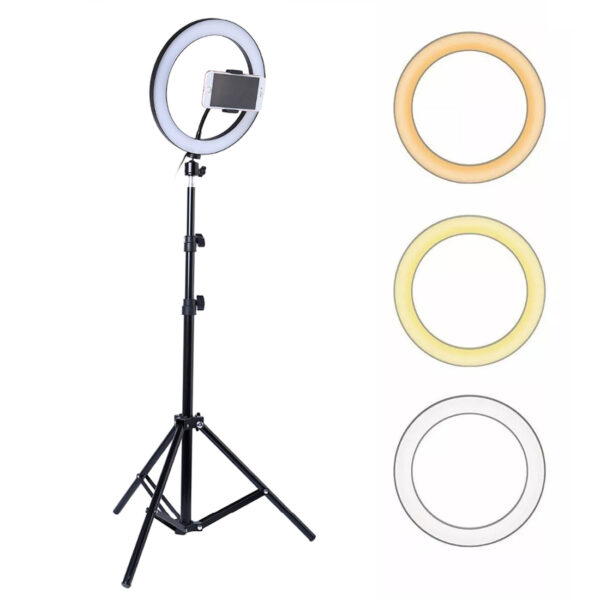 ARO DE LUZ BLANCA RGB CON TRIPODE 2.10M