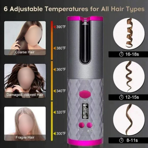 RIZADOR DE CABELLO AUTOMATICO RECARGABLE
